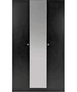 Glamour 3 Door Mirrored Wardrobe - Black