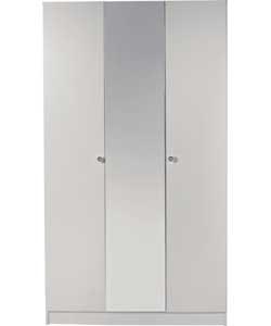 Glamour 3 Door Mirrored Wardrobe - White