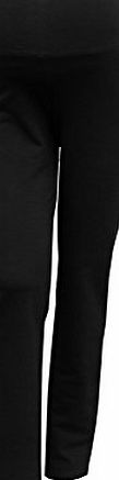 Happy Mama Pregnancy Maternity Casual Cotton Trousers Straight Cut Over Bump XS-XXXL 797 Black M UK 10