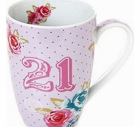 Glamour Girlz Milestone Pink Me To You Tatty Teddy Grey Bear Happy 21st Birthday Mug In Gift Box