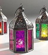 glampmycamp Set of 3 Moroccan Tonal Glass Tea Light Lanterns