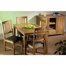glasgow Oak Dining Set (4 Chairs   Sideboard)