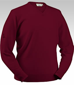 glenbrae Golf Lambswool Sweater Claret
