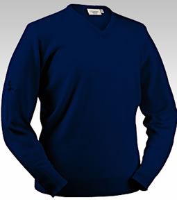 Glenbrae Golf Lambswool Sweater Navy