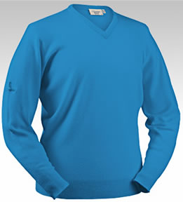 glenbrae Golf Lambswool Sweater Sky