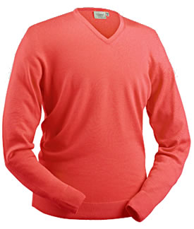 glenbrae Golf Sweater Fine Merino Coral
