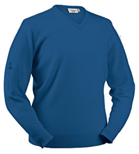 glenbrae Golf Sweater Spirol Lambswool Denim