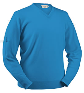 glenbrae Golf Sweater Spirol Lambswool Sky