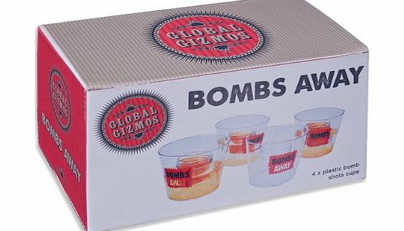 Global Gizmos Benross Global Gizmos 51360 Bombs Away Cups with Shot Glasses Built-In Gift Set
