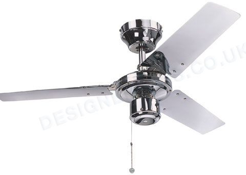 Global Kroma 36 inch chrome finish ceiling fan.