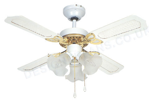 Rio 36 inch white and brass finish