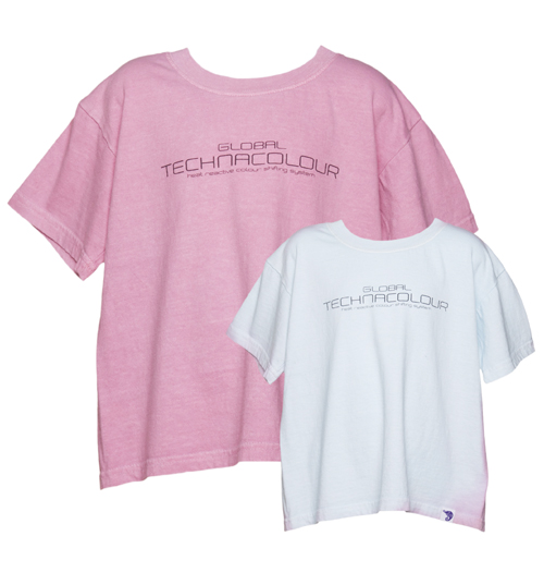 Global Technacolour Kids Pink to Blue Heat Sensitive T-Shirt from