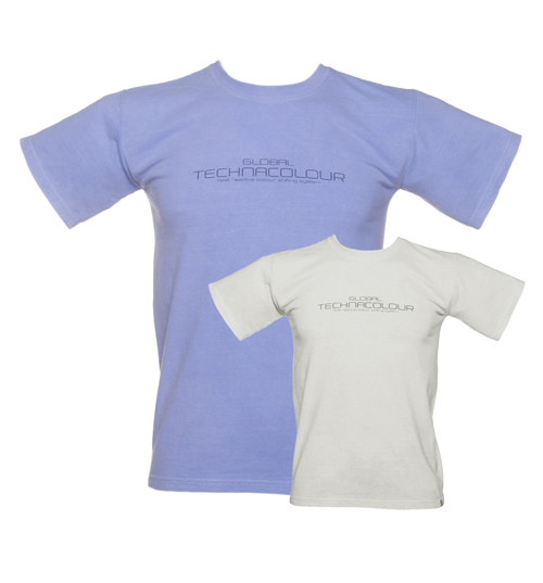 Global Technacolour Mens Blue To White Heat Sensitive T-Shirt