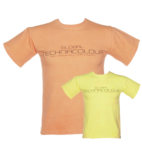 Global Technacolour Mens Orange To Yellow Heat Sensitive