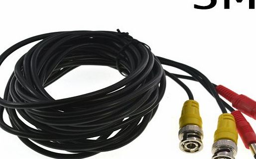 5M / 16.4 Feet BNC Video Power Cable For CCTV Camera DVR Security System (5M)