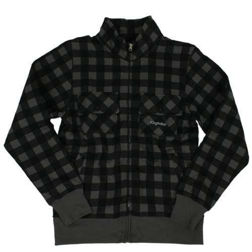 GLOBE Mens GLOBE Gingham Track Top Charcoal
