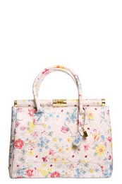 Gloria All Over Floral Print Ostrich Effect Grab