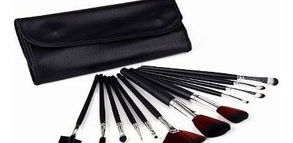 Glow 12 Piece Professional Makeup Brushes in Black Case