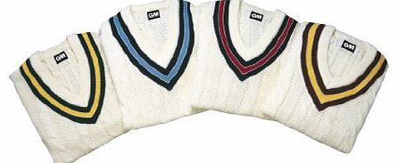 GM Cricket Sweater Green/Yellow Large Boys