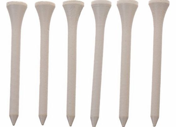 GMTee Golf Wooden Tees (Pack of 20) - 2 3/4 inch - White