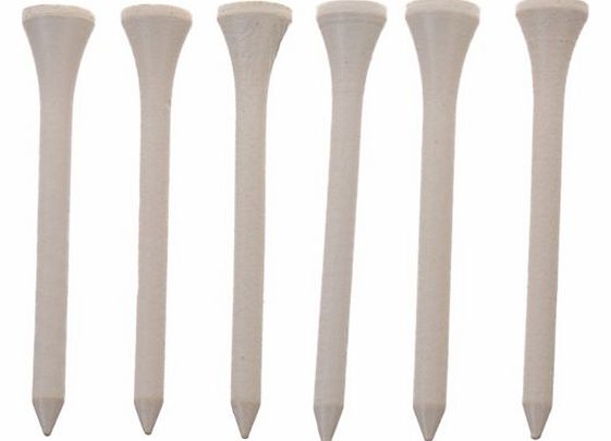 GMTee Golf Wooden Tees (Pack of 20) - 2 3/4 inch - White
