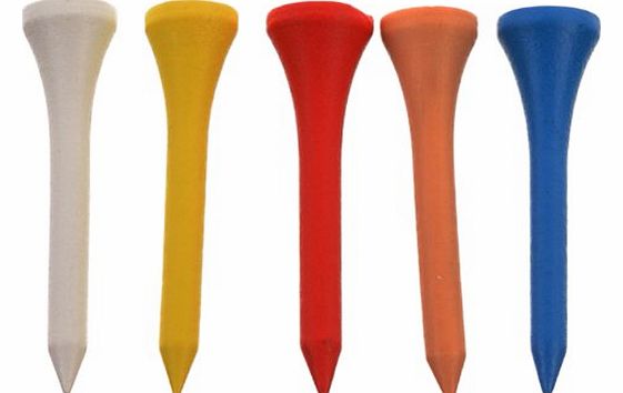 GMTee Golf Wooden Tees (Pack of 25) - 1 7/8 inch - Multicoloured
