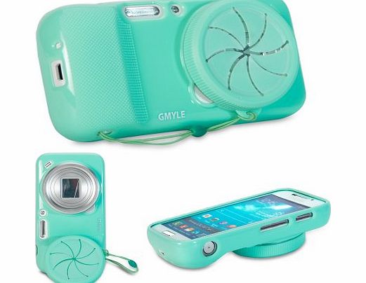 GMYLE R) Turquoise Blue TPU Protective Soft Case with Camera Lens Cover for Samsung Galaxy S4 Zoom SM-C1010, SM-C101