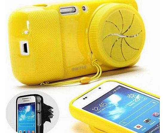 R) Yellow TPU Protective Soft Case with Camera Lens Cover for Samsung Galaxy S4 Zoom SM-C1010, SM-C101