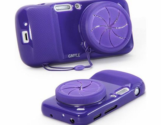 R) Zoom Case with Lens Cover for Samsung Galaxy S4 Zoom - Violet TPU Soft Back Case with Camera Lens Cover and GMYLE brand logo
