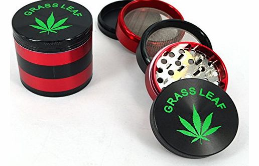 GNA METAL GRASS LEAF GRINDER 60MM SHARK TEETH 5 PART HERB WEED POLLINATOR/CRYSTAL AMSTERDAM GRASSLEAF