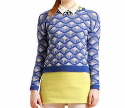 Goelia Blue wool blend knitted jumper