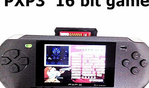 GoGamerz PXP3 Slimstation New PXP3 Portable Retro Video Console Player Bundle 16 Bit 100  Games handhold gift (Blue, Red amp; Black)
