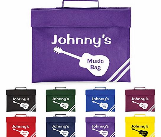 GoGo Graphics Kids Personalised Guitar Themed Music Book Bag - 8 Colours - Fantastic Gift