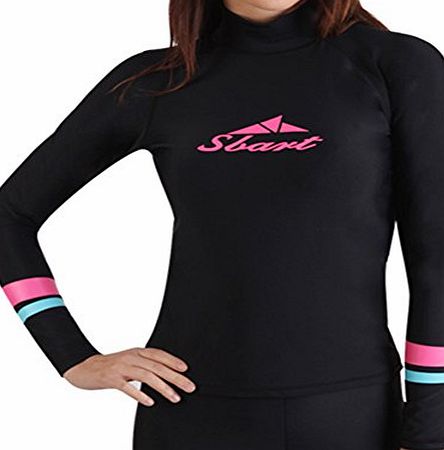 GOGO Womens Swim Wear Sun Protective Shirts - Black - Black,L