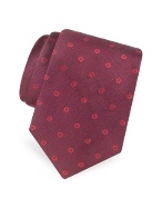 Gokan Kobo Touch Wine Red Mini Circles Woven Silk Tie