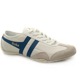 Male Capital Suede Upper Fashion Trainers in White and Blue