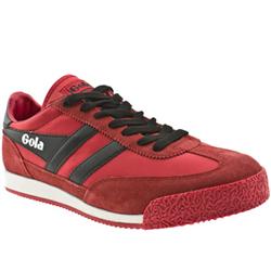 Male Gola Hack Fabric Upper Fashion Trainers in Red