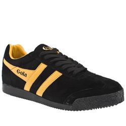 Male Harrier Ii Suede Upper Fashion Trainers in Black and Gold, Grey and Black