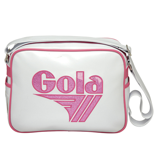 Gola Pink And White Redford Glitter Shoulder Bag from