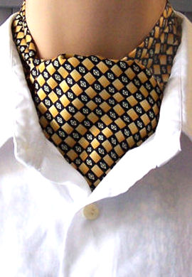 Gold Black Squares Casual Cravat