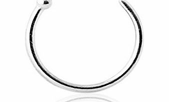 Gold Body Jewellery 9KT Solid White Gold 22 Gauge ( 0.6MM ) - 5/16 ( 8MM ) Length Half Nose Hoop Ring Nose Jewellery