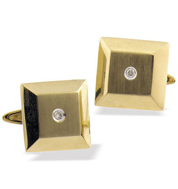 Gold Diamond Cuff Links (642)