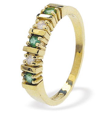 Gold Diamond Emerald Ring (117)