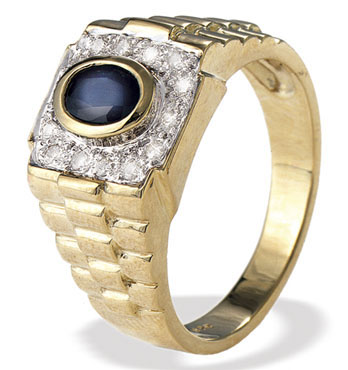 Gold Diamond Sapphire Ring (121)