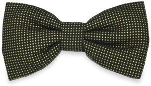 Gold Dots Black Bow Tie