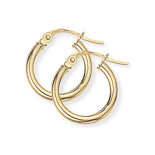 Gold Essentials 15mm Classic Hoop Earrings In 9 Carat Yellow Gold