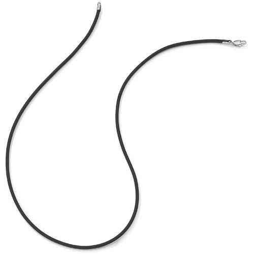 16 Inch Rubber Collar In 9 Carat White Gold