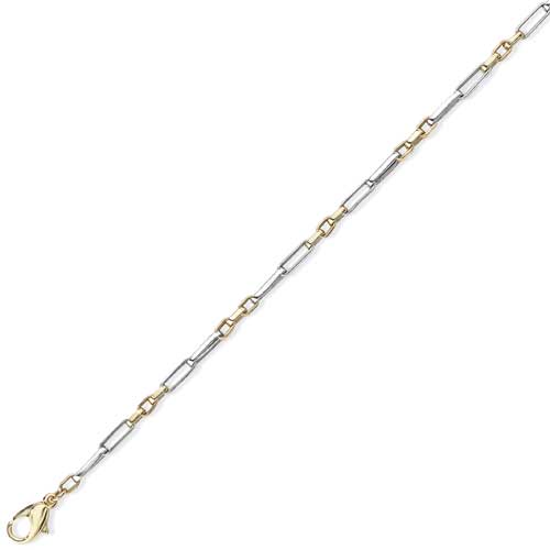 Gold Essentials 17 Inch Modern Collar In 9 Carat Yellow and White Gold