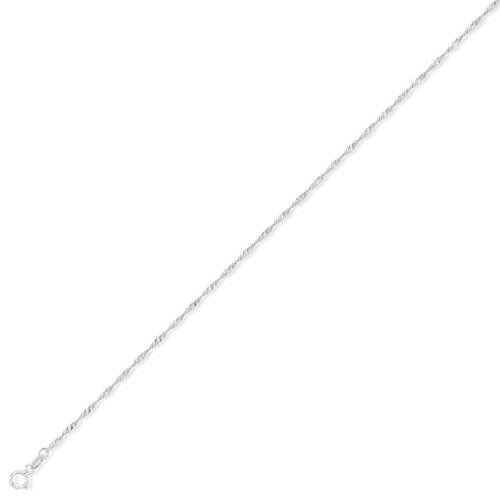 24 Inch Supertwist Singapore Chain In 9 Carat White Gold