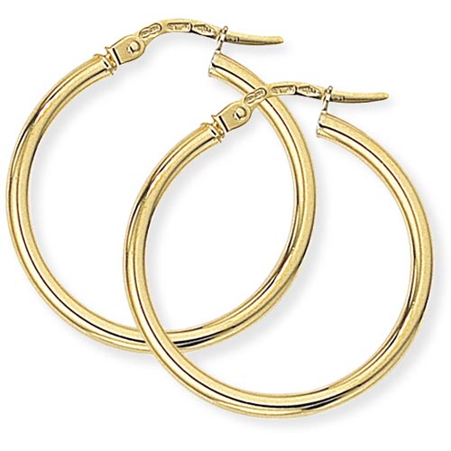 Gold Essentials 25mm Classic Hoop Earrings In 9 Carat Yellow Gold